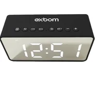 Caixa Som Bluetooth Exbom C/ Relógio Alarme Despertador -NAC