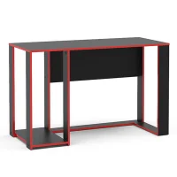 Mesa Gamer Politorno Singapura Preto e Vermelho, 1 Nicho, Peso Suportado Até 10Kg no Tampo -NAC