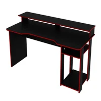 Mesa Gamer Tecno Mobili, Preto E Vermelho - Me4153 -NAC