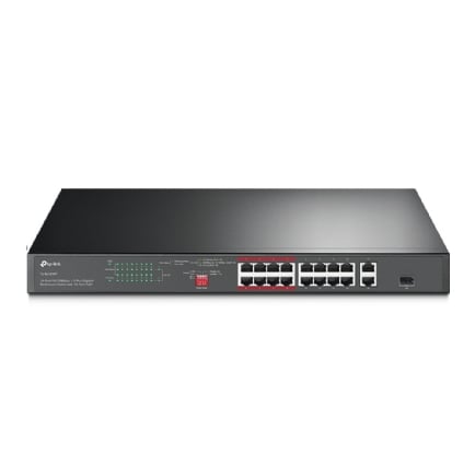 Switch TP-Link - TL-SL1218P - 16 Portas Fast PoE+ - 4x Gigabit + 1 combo SFP - Não Gerenciável -NAC