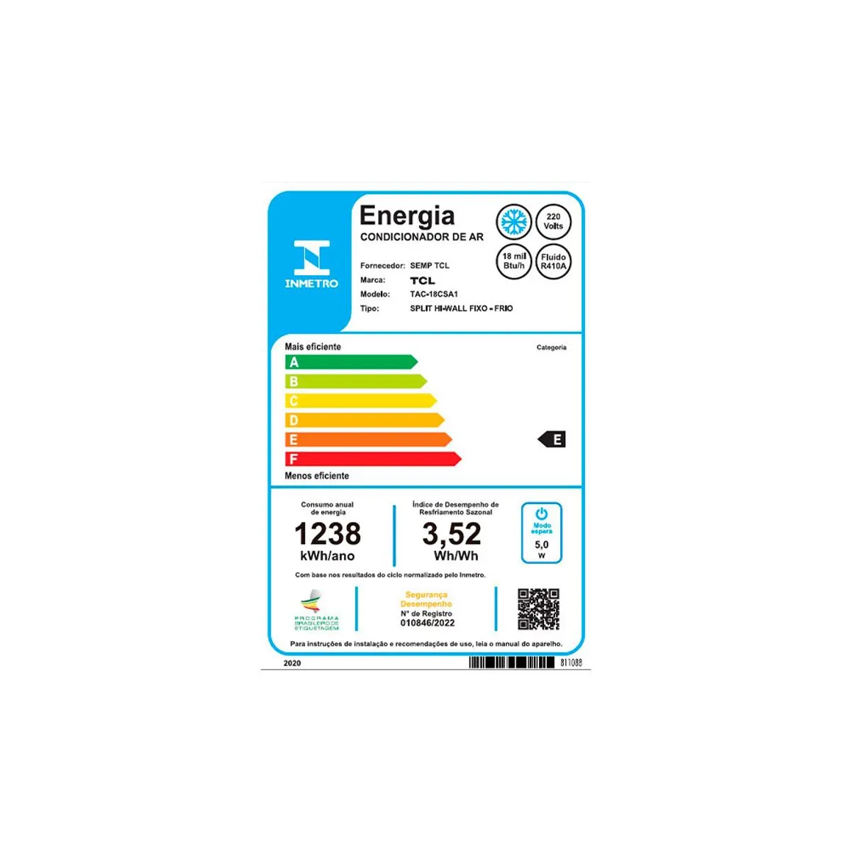 Ar Condicionado 18000 Btus TCL Split Hi Wall Frio TAC-18CSA 220V -NAC - Imagem 3
