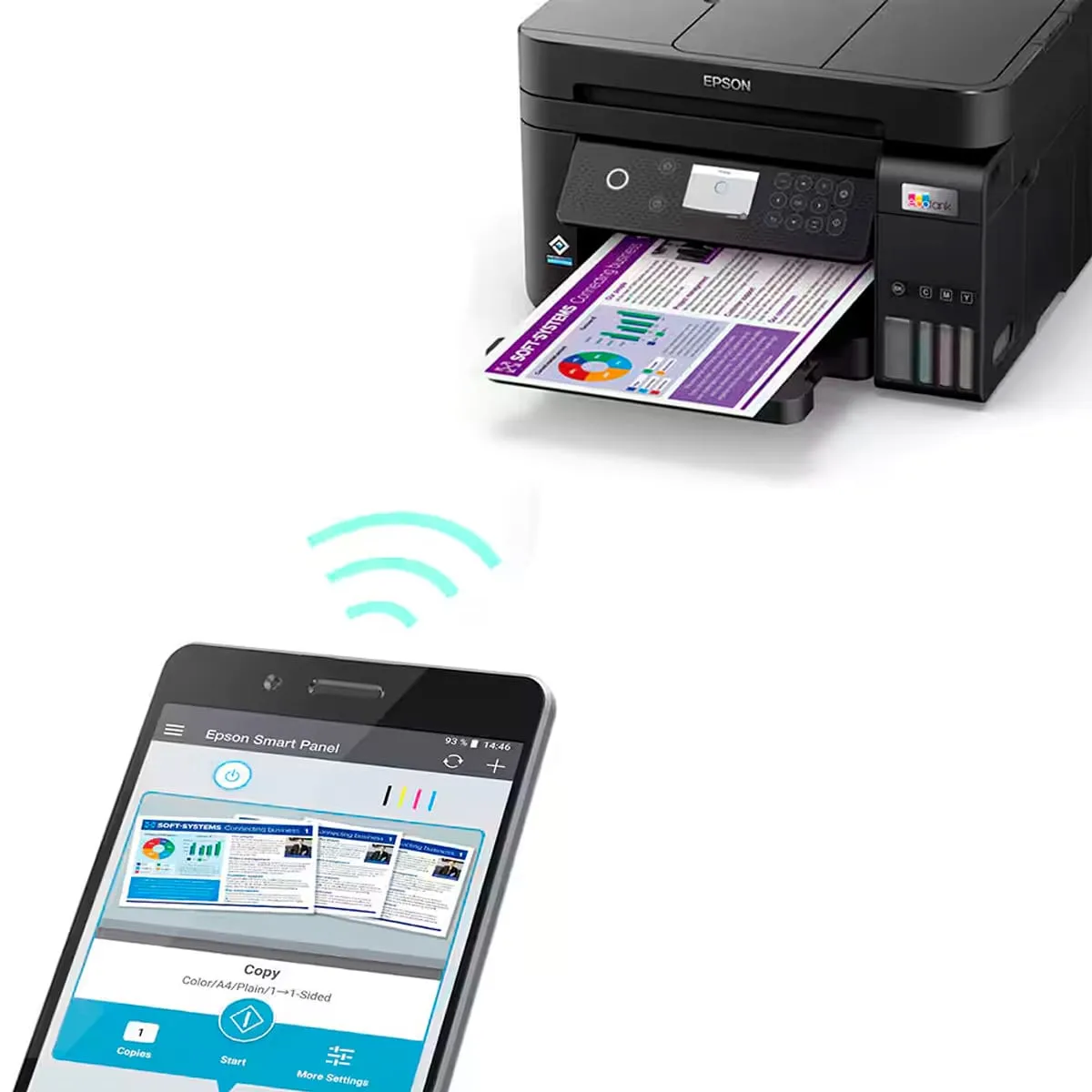 Impressora Multifuncional Tanque de Tinta 3 em 1 Epson EcoTank L6270, Wi-Fi, USB, Bivolt -NAC - Imagem 4